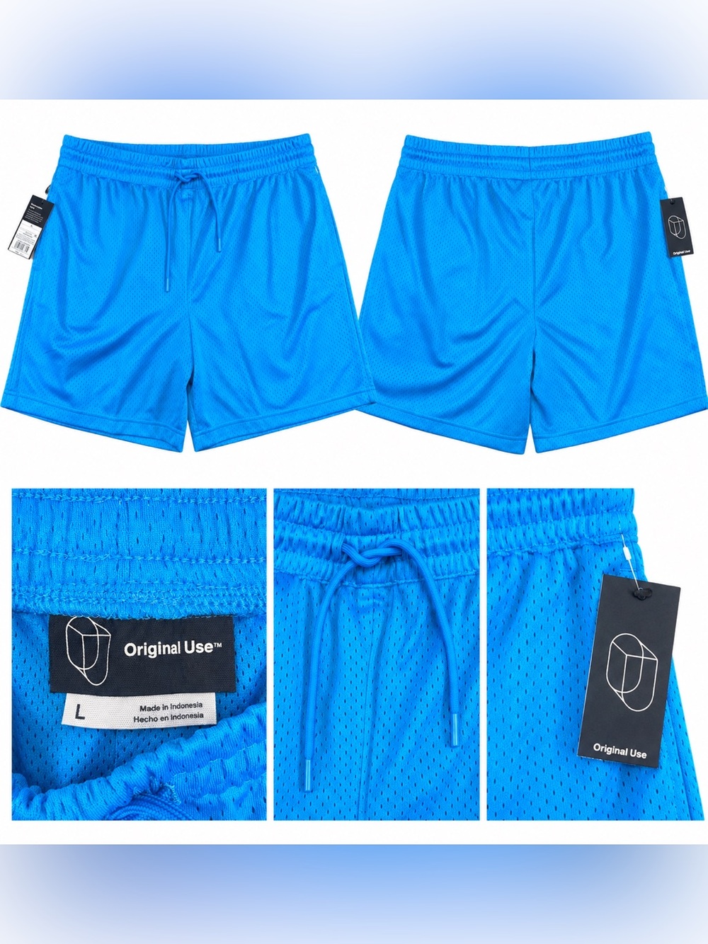 Original Use Men’s Athletic Mesh Shorts in Vibrant Blue